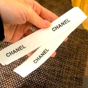 CHANEL White Logo Ribbon - 30 inches